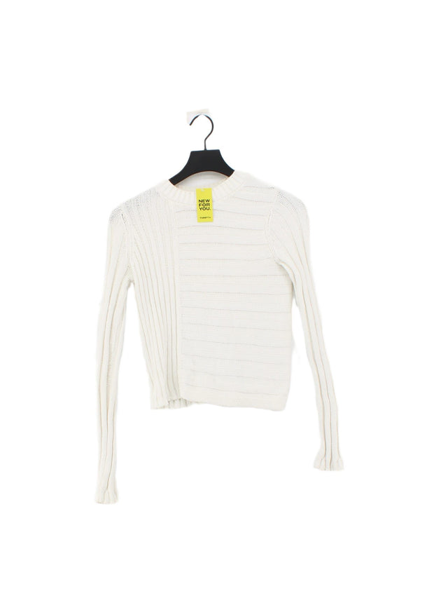 Vince Women's Jumper S White Cotton with Polyester