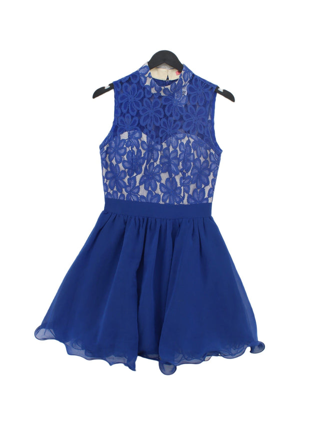 Chi Chi London Women's Midi Dress UK 6 Blue 100% Polyester