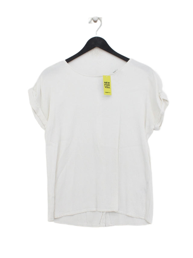 Reiss Women's T-Shirt UK 8 White Viscose with Elastane
