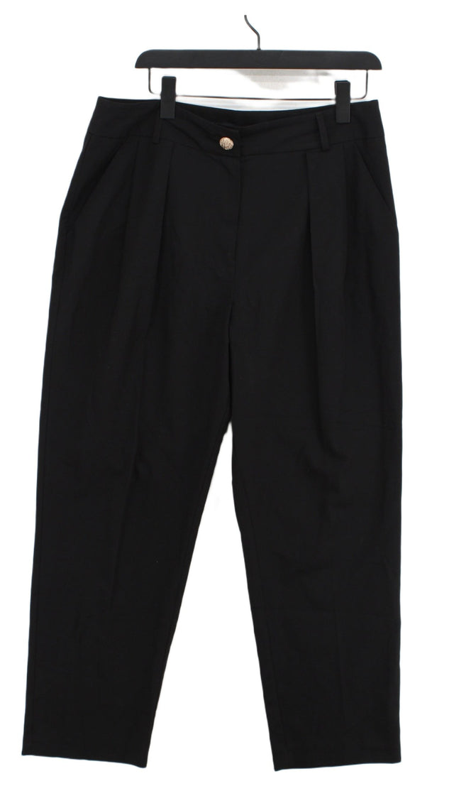 River Island Women's Suit Trousers UK 16 Black Polyester with Elastane, Viscose