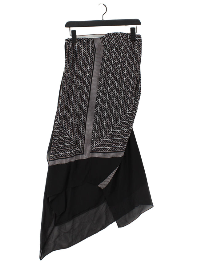 BCBGMAXAZRIA Women's Midi Dress UK 6 Black 100% Polyester