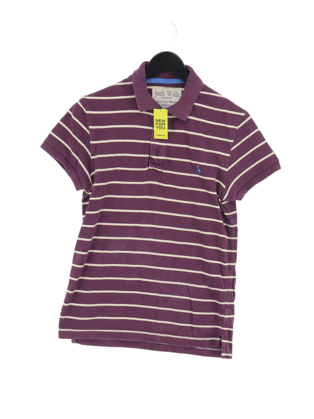 Jack Wills Men's Polo XS Purple 100% Cotton