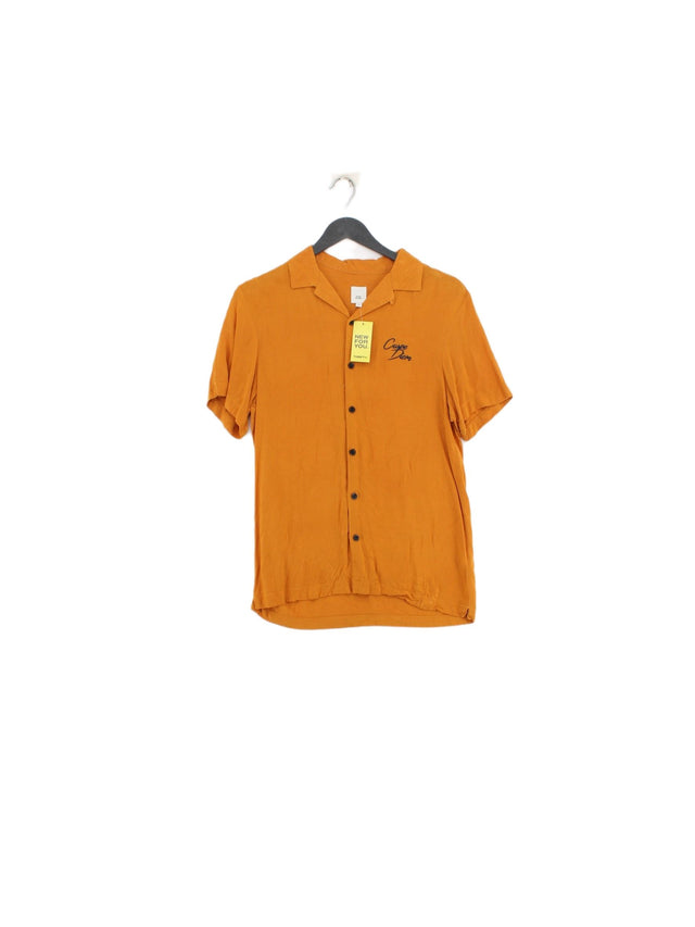 River Island Men's Shirt XS Orange 100% Viscose