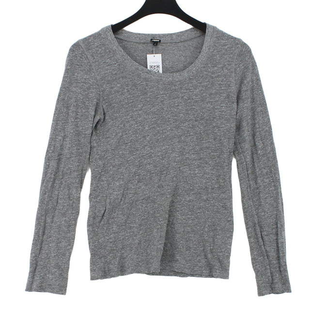 Monrow Women's Top S Grey Polyester with Cotton, Rayon
