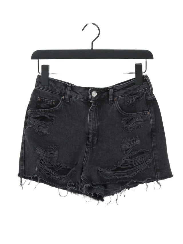 Topshop Women's Shorts UK 8 Black Cotton with Polyester