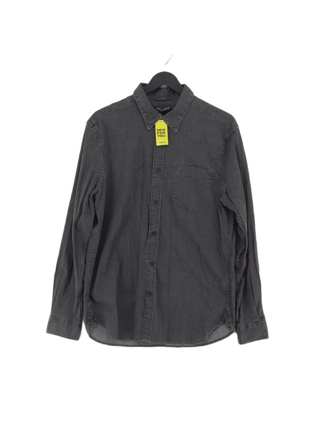 French Connection Men's Shirt M Grey Cotton with Elastane