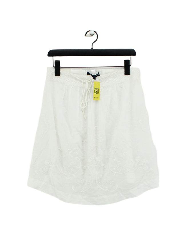 French Connection Women's Mini Skirt UK 8 White 100% Cotton