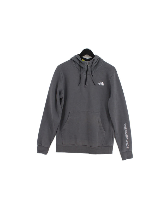 The North Face Men's Hoodie M Grey Cotton with Polyester