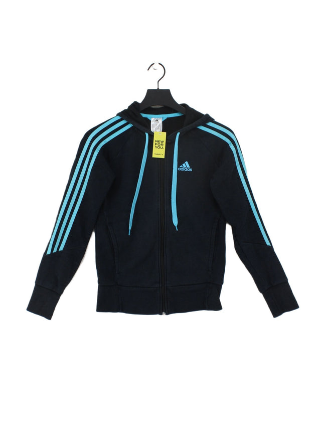 Adidas Women's Hoodie XS Black Cotton with Polyester