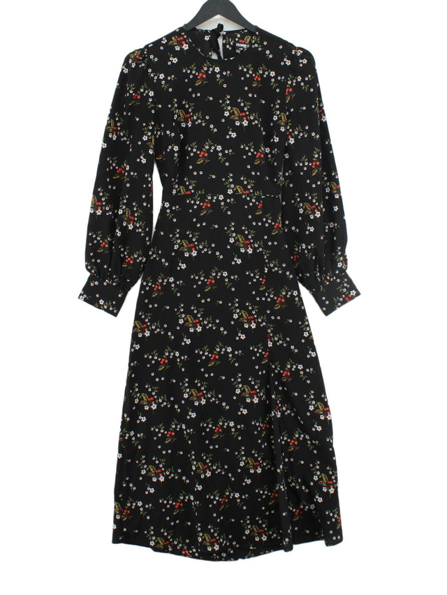 Fashion Union Women's Midi Dress UK 8 Black 100% Polyester