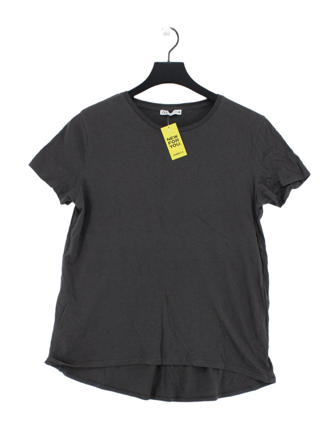 Zara Men's T-Shirt M Grey 100% Cotton