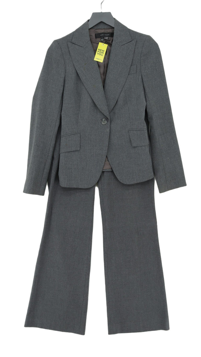 Zara Women's Two Piece Suit UK 8 Grey Polyester with Elastane, Viscose