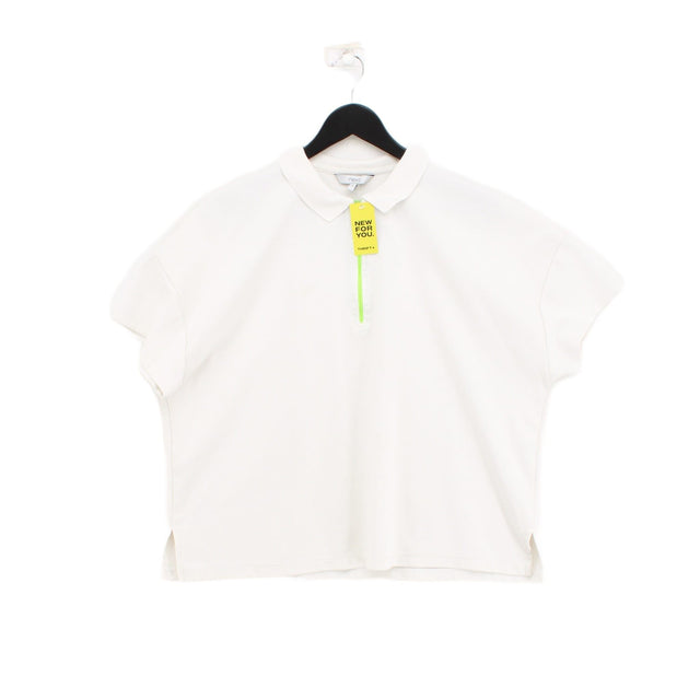 Next Women's Polo UK 16 White Cotton with Polyester