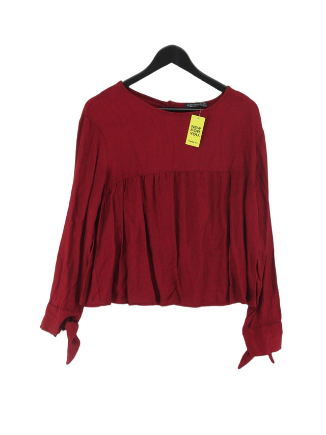 Bershka Women's Blouse L Red 100% Other