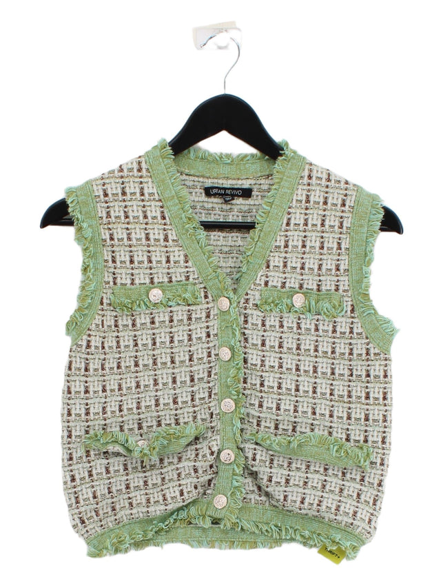 Urban Revivo Women's Cardigan UK 8 Green Polyester with Viscose