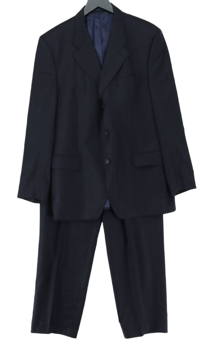 Ermenegildo Zegna Men's Two Piece Suit Chest: 42 in; Waist: 36 in Blue 100% Wool