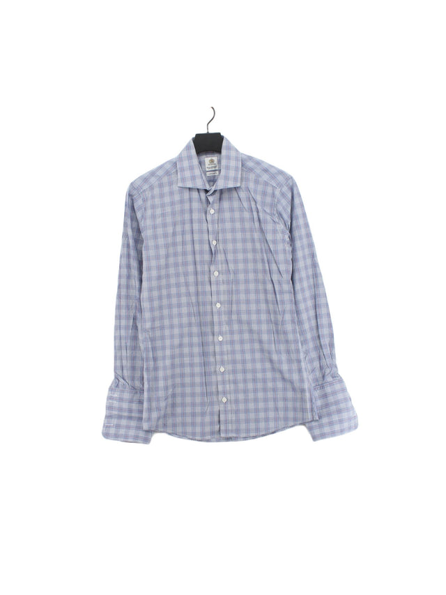 Bernard Weatherill Men's Shirt Collar: 15 in Blue 100% Cotton