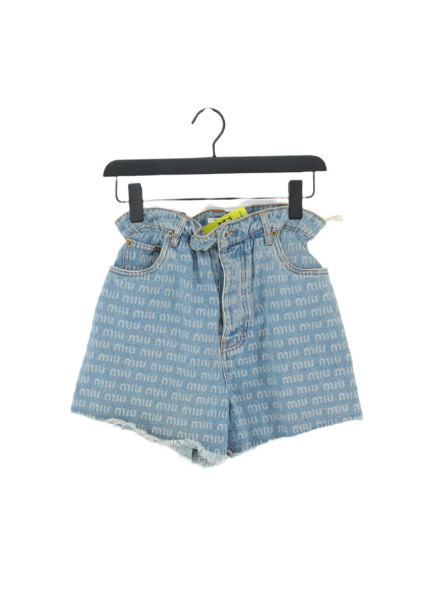 Miu Miu Women's Shorts W 26 in Blue Polyester with Cotton