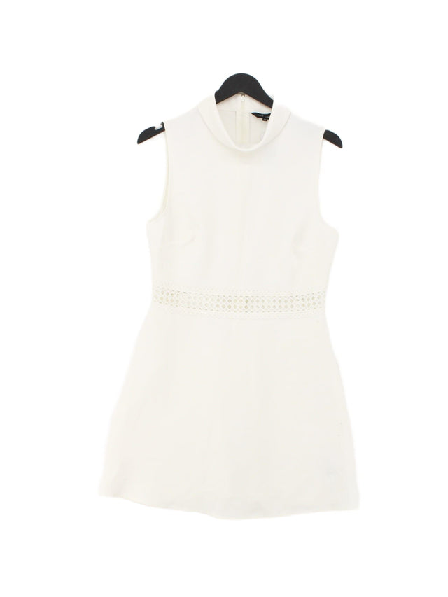 New Look Women's Midi Dress UK 12 White Polyester with Elastane