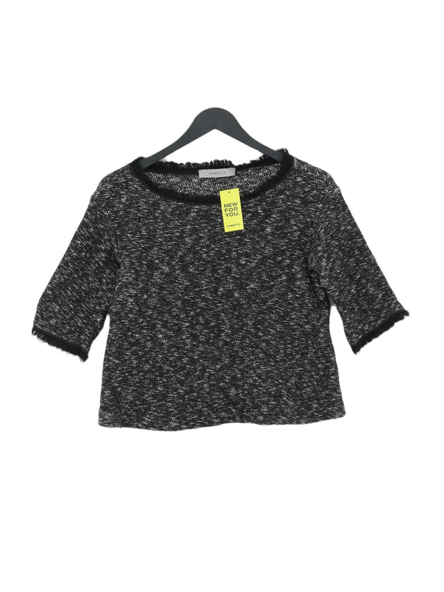 Marella Women's Top UK 12 Black Wool with Cotton