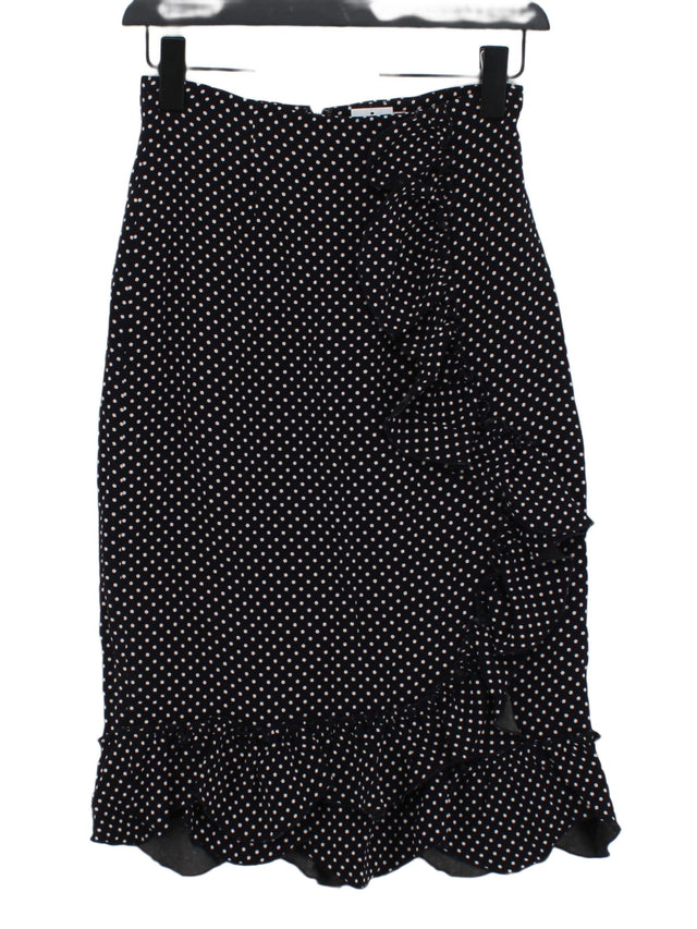 Rebecca Taylor Women's Midi Skirt UK 4 Black Viscose with Polyester, Spandex