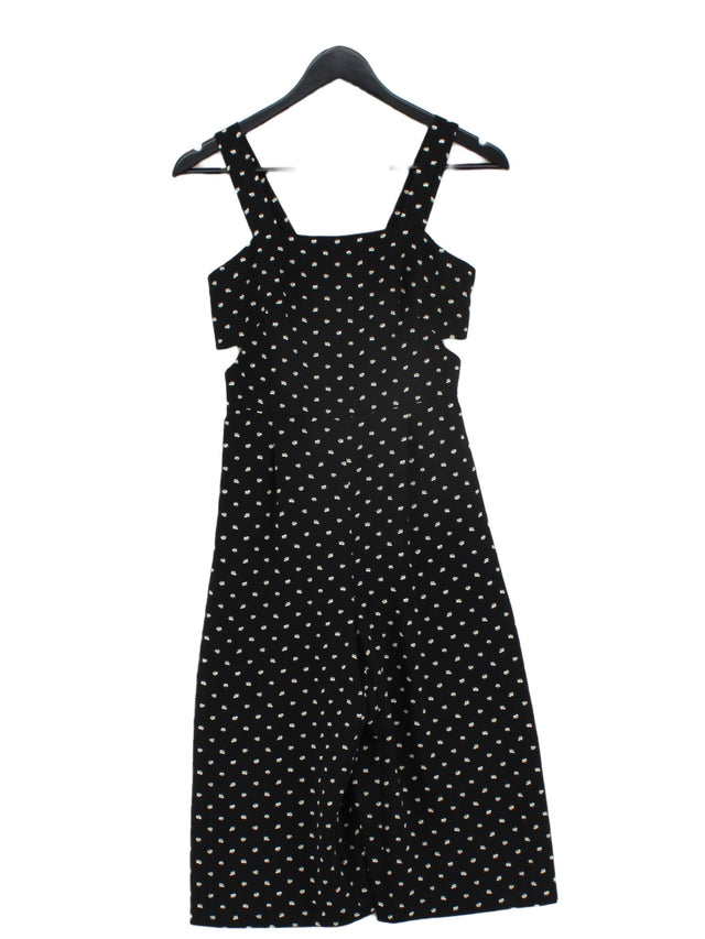 Topshop Women's Midi Dress UK 6 Black 100% Polyester