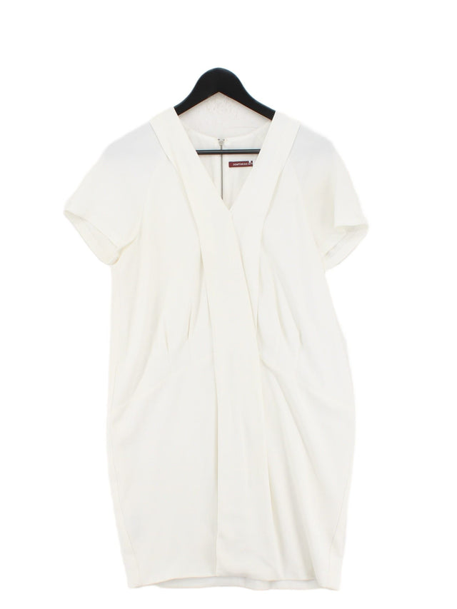 Comptoir Des Cotonniers Women's Midi Dress L White Polyester with Viscose