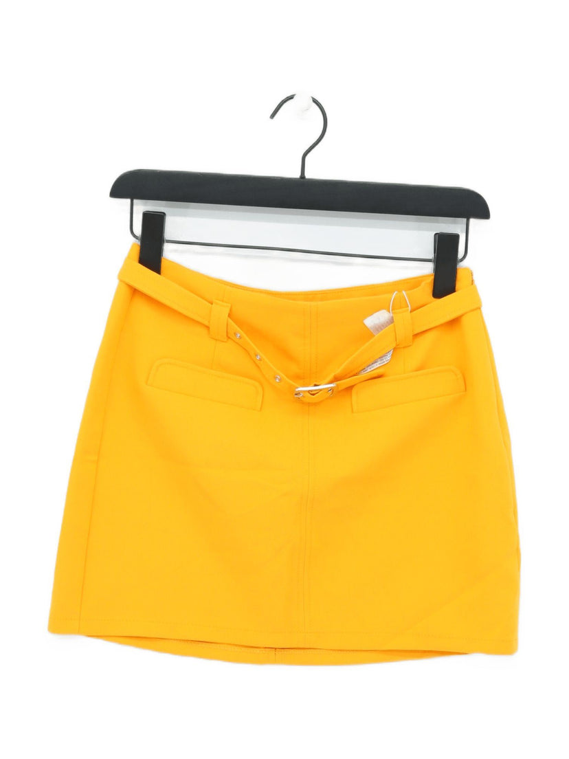 Bershka Women's Mini Skirt S Yellow 100% Cotton