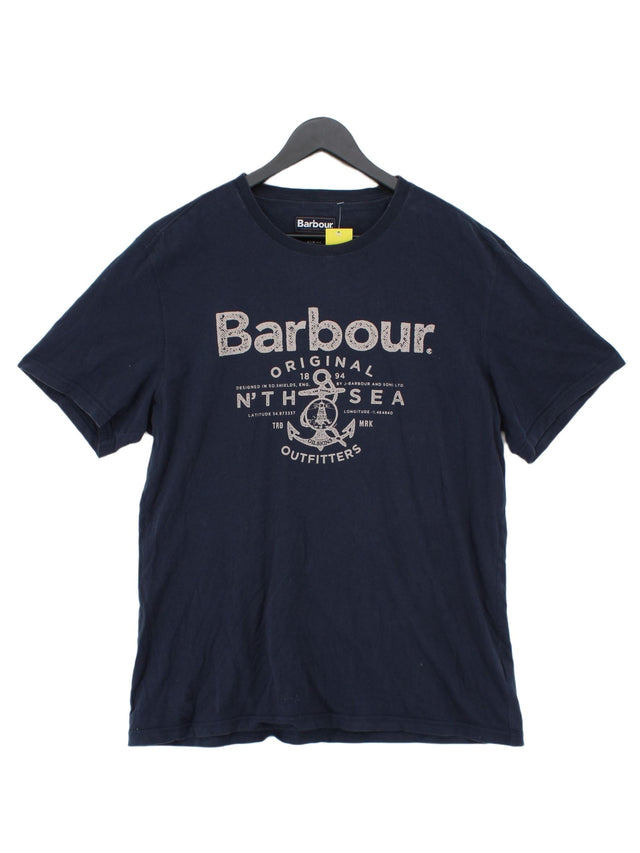Barbour Men's T-Shirt XL Blue 100% Cotton