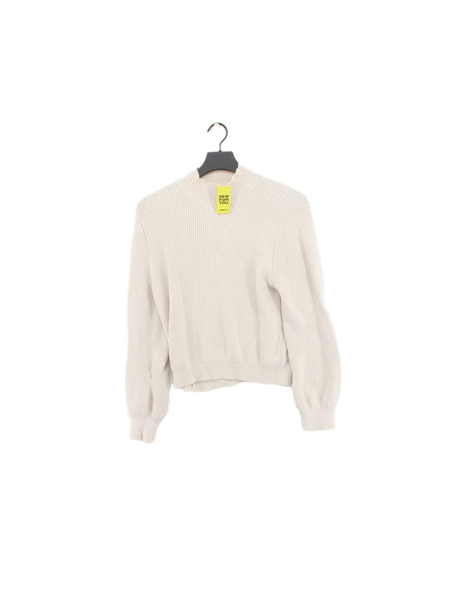 Zara Women's Jumper L Cream Viscose with Nylon, Polyester