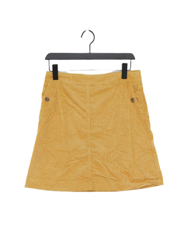 Marc O'Polo Women's Midi Skirt UK 8 Yellow Cotton with Elastane