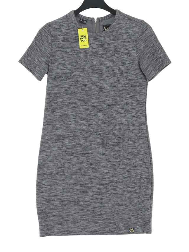 Superdry Women's Midi Dress UK 8 Grey Polyester with Viscose
