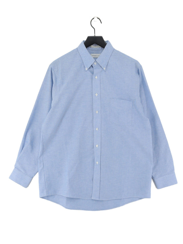 Van Heusen Men's Shirt Chest: 34 in Blue 100% Cotton
