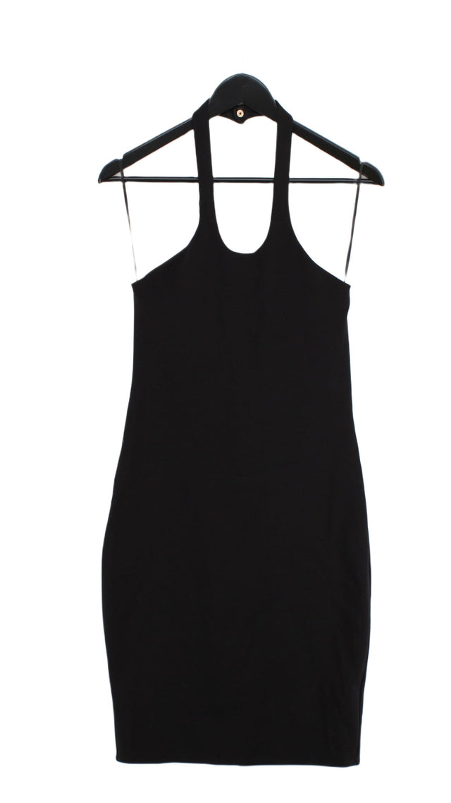 Topshop Women's Midi Dress UK 10 Black Viscose with Elastane, Polyester