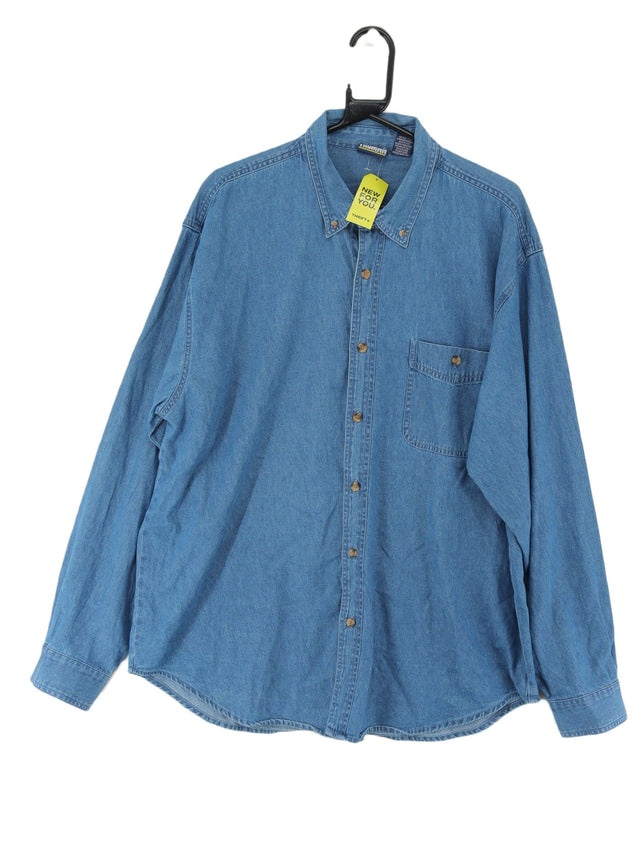 Vintage Men's Shirt XL Blue 100% Cotton