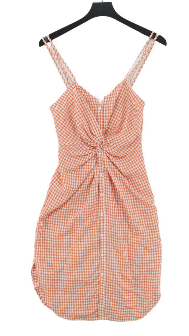 Zara Women's Midi Dress XS Orange Polyester with Cotton, Other