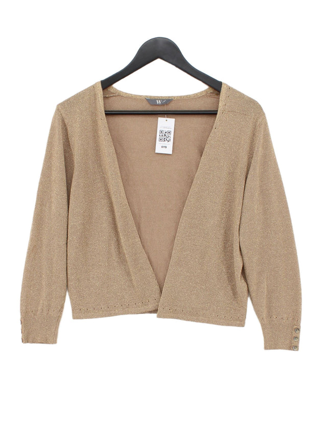 Whistles Women's Cardigan UK 14 Tan Viscose with Polyester