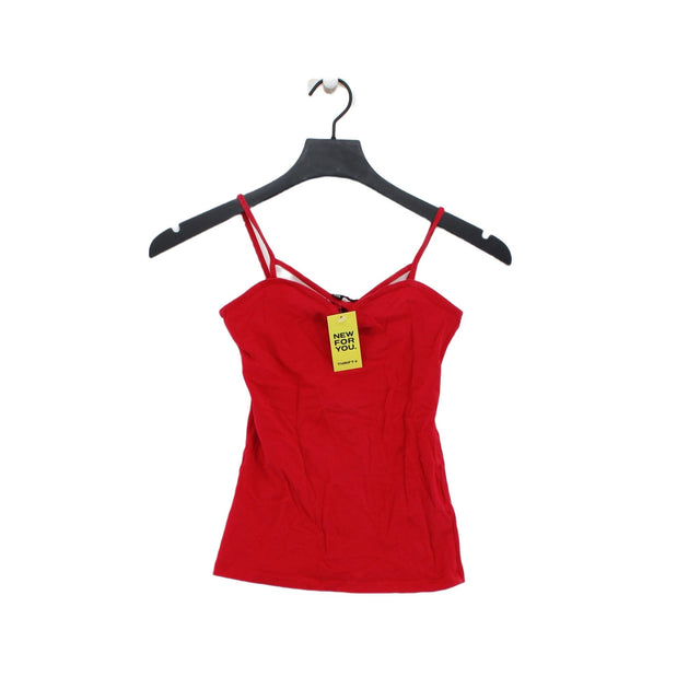 Tally Weijl Women's Top XXS Red Cotton with Elastane