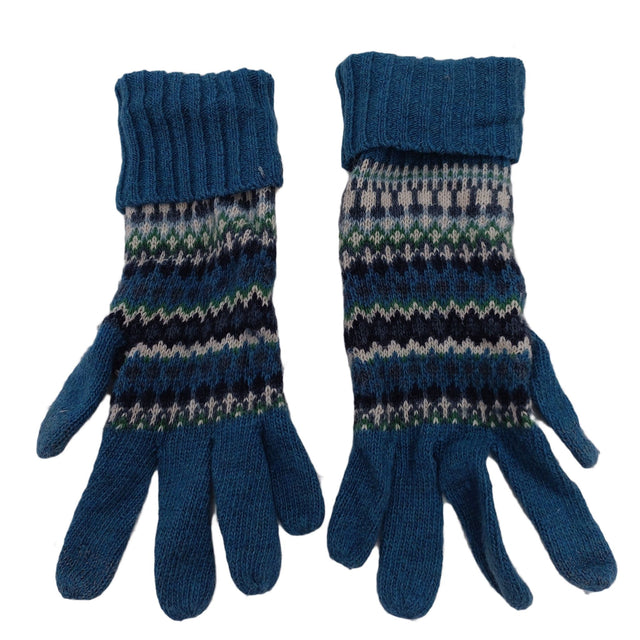 Seasalt Women's Gloves Blue Cotton with Nylon, Wool