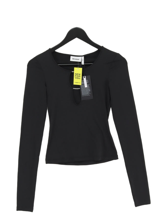 Weekday Women's Top XS Black Polyester with Elastane