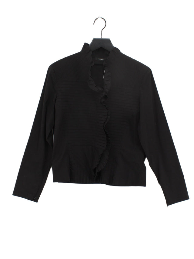 Verse Women's Blouse UK 12 Black Cotton with Elastane, Polyester