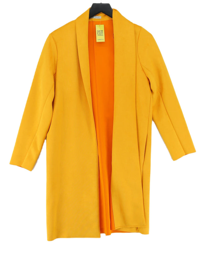 Zara Women's Coat S Orange Polyester with Elastane