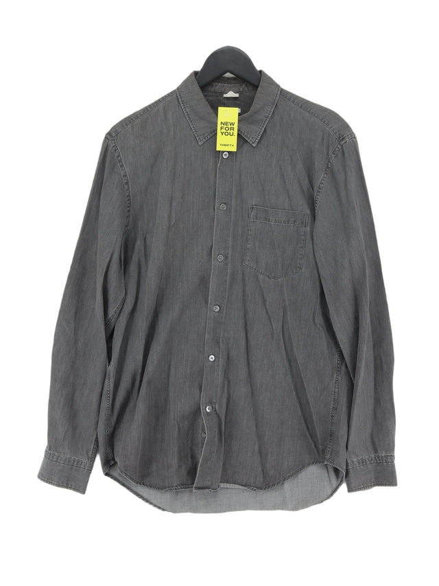 Arket Men's Shirt Chest: 48 in Grey 100% Cotton