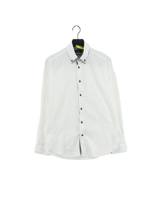 Next Men's Shirt Collar: 15.5 in White 100% Cotton