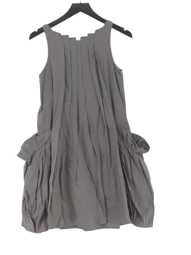 Fever London Women's Midi Dress UK 8 Grey Cotton with Polyester