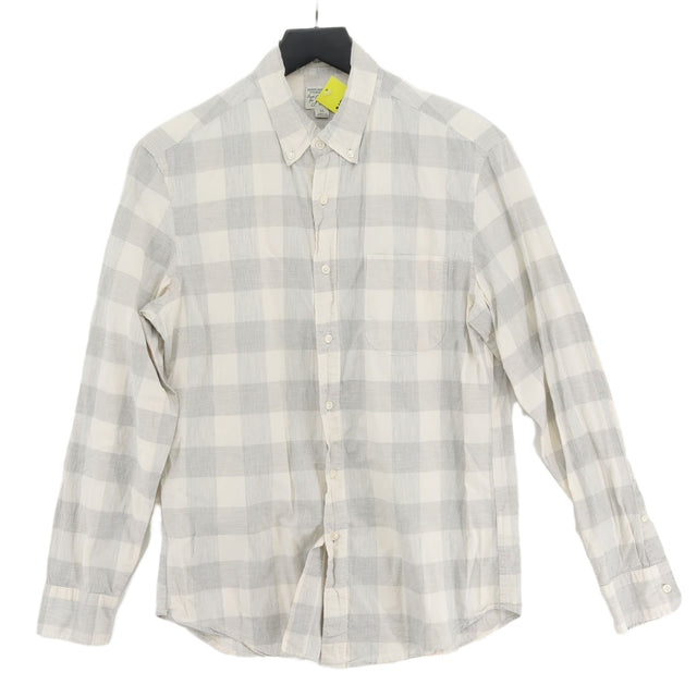 J. Crew Men's Shirt M Grey Cotton with Elastane