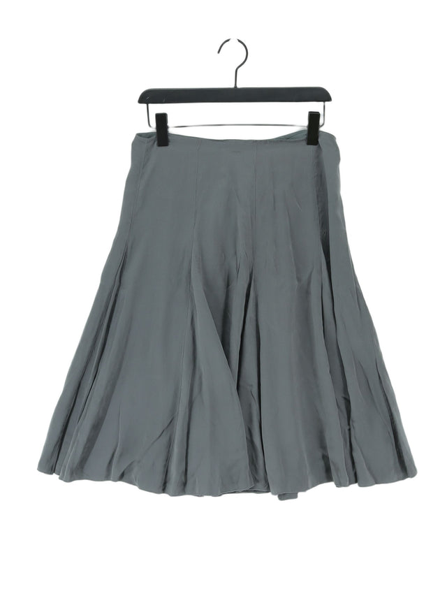KEW Women's Midi Skirt UK 10 Grey Silk with Polyester