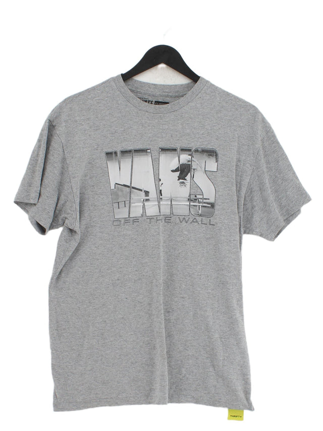Vans Men's T-Shirt M Grey Cotton with Polyester