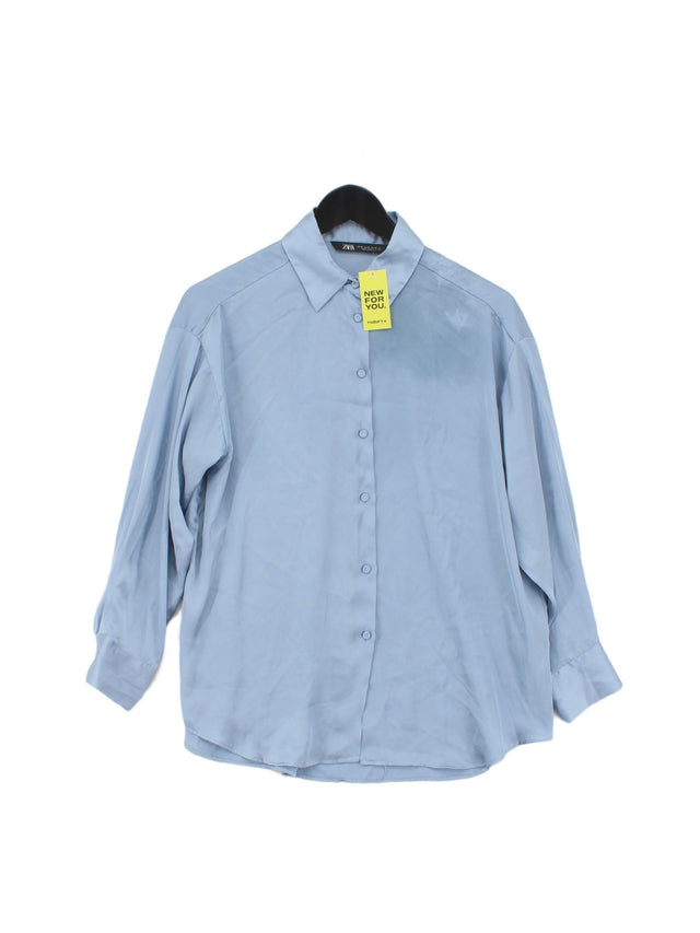 Zara Women's Shirt XS Blue 100% Polyester