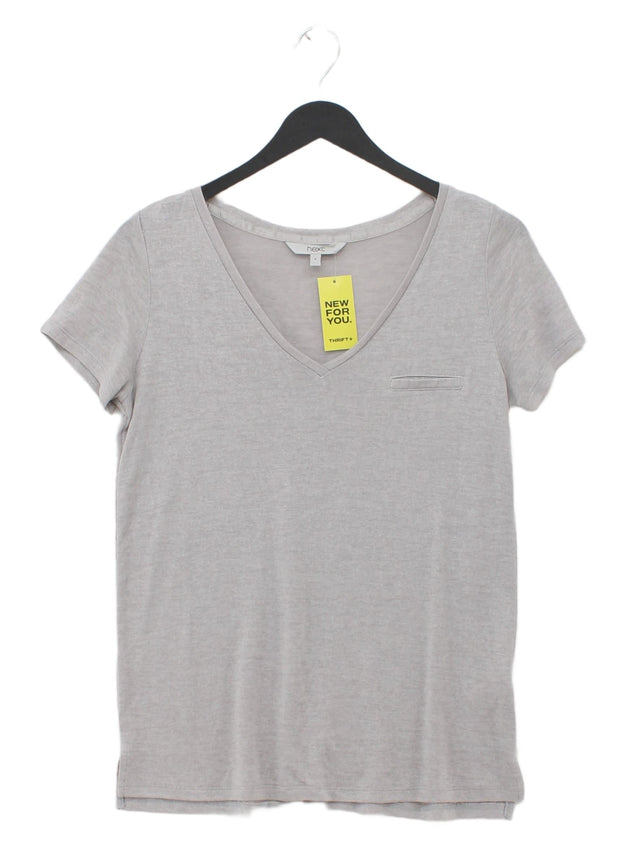 Next Women's T-Shirt UK 8 Grey Viscose with Polyester
